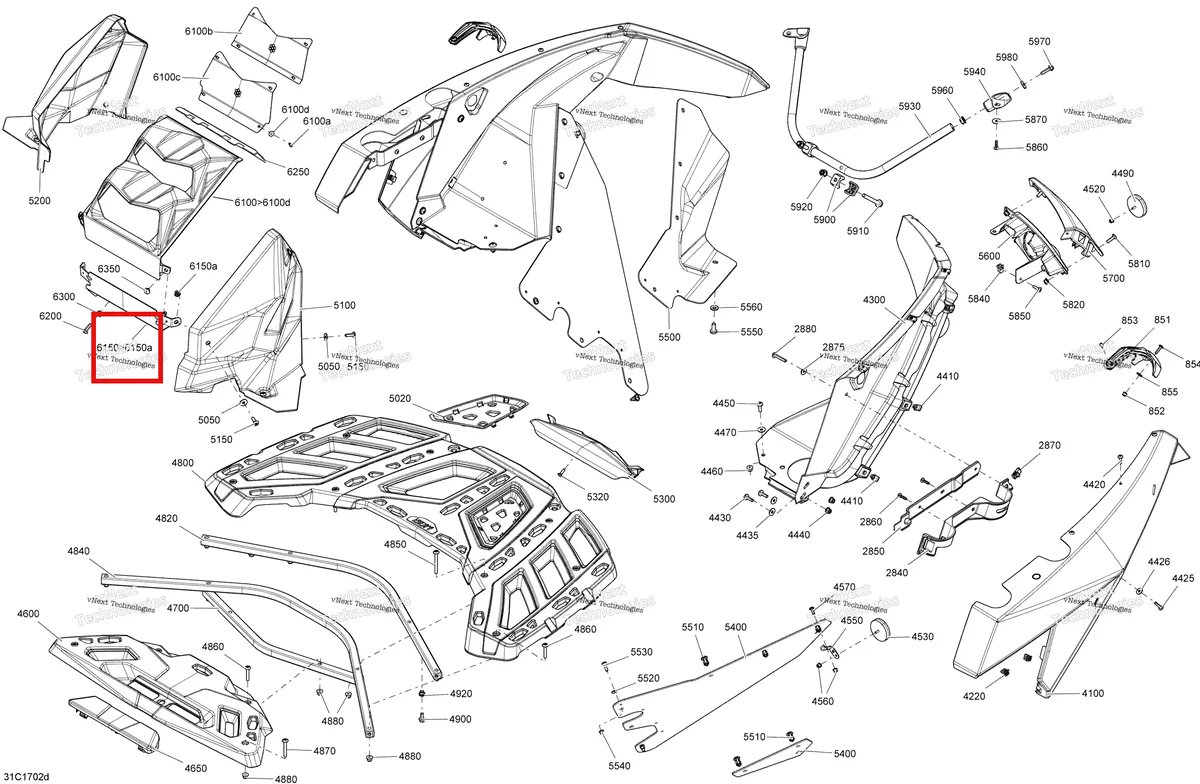 Деталь 705009262 на схеме узла 2017 Can-Am Maverick Body And Accessories - Rear Section All Models