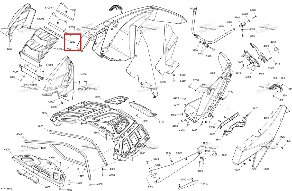 Деталь 705009343 на схеме узла 2017 Can-Am Maverick Body And Accessories - Rear Section All Models
