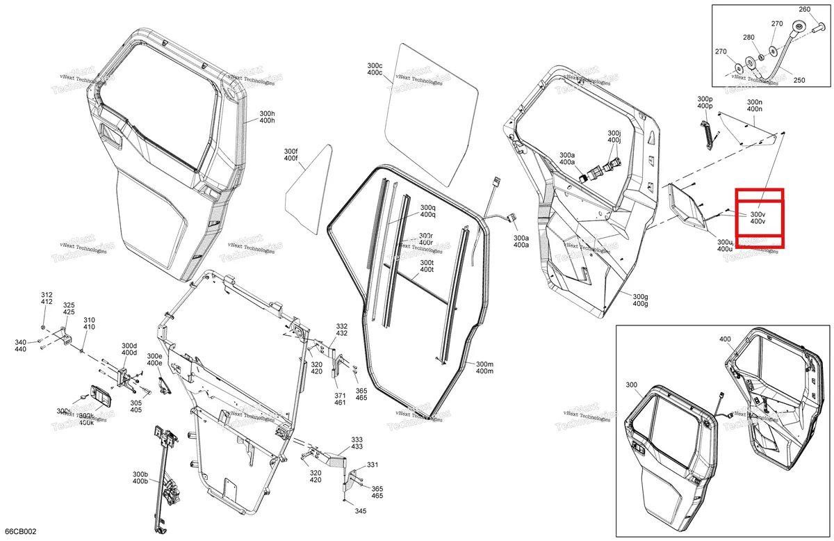 Деталь 705009405 на схеме узла 2022 Can-Am Defender MAX HD10 - LTD CAB Enclosure Cab - Front Doors