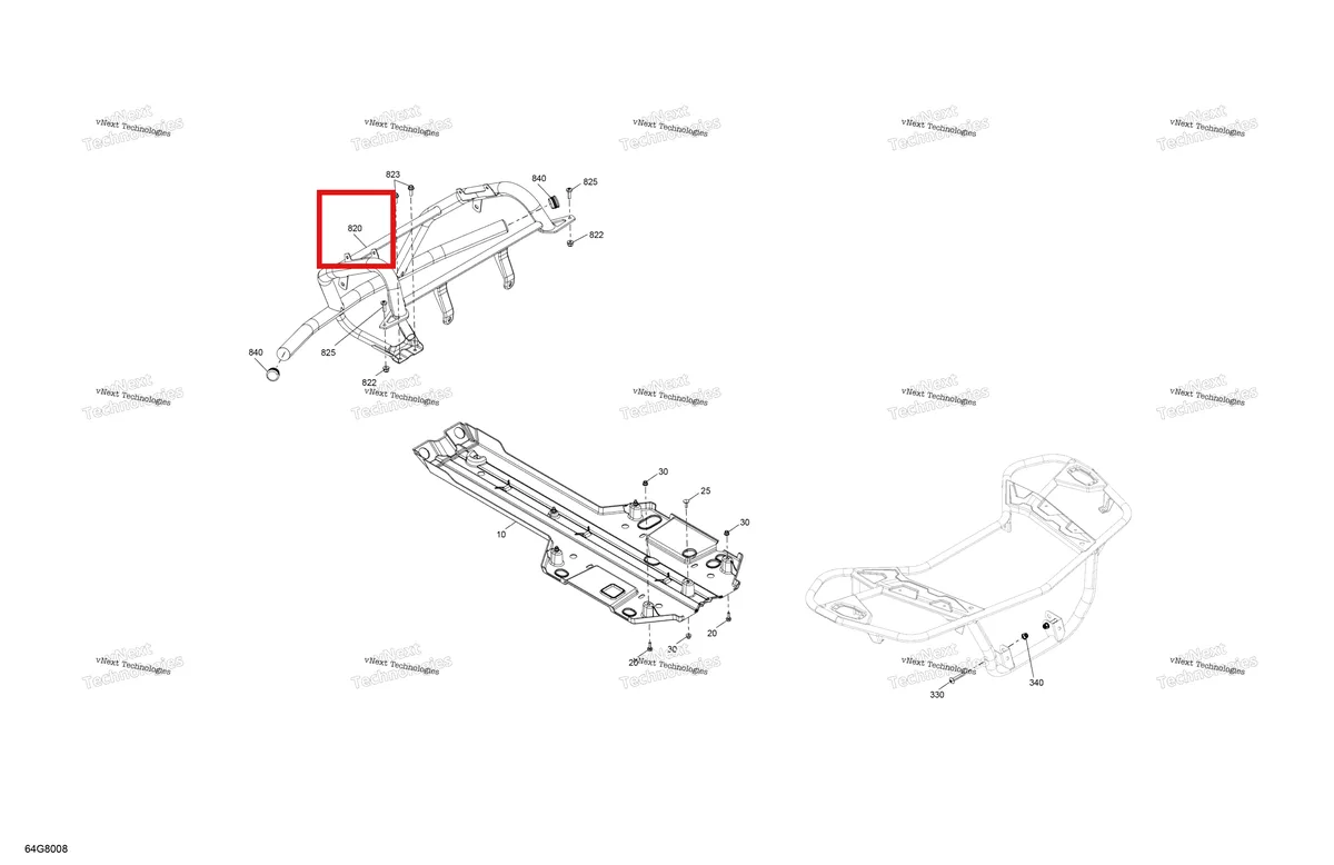 Деталь 705009433 на схеме узла 2018 Can-Am OUTLANDER - 4X4 - XMR - 570 EFI - 3MJA - Can-Am Red Body - Skid Plate And Bumper