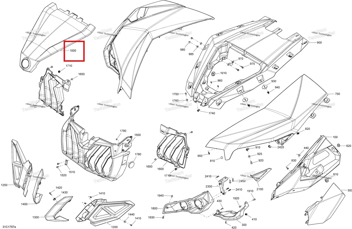Деталь 705009710 на схеме узла 2017 Can-Am Maverick MAX Body And Accessories - Front Section All Models