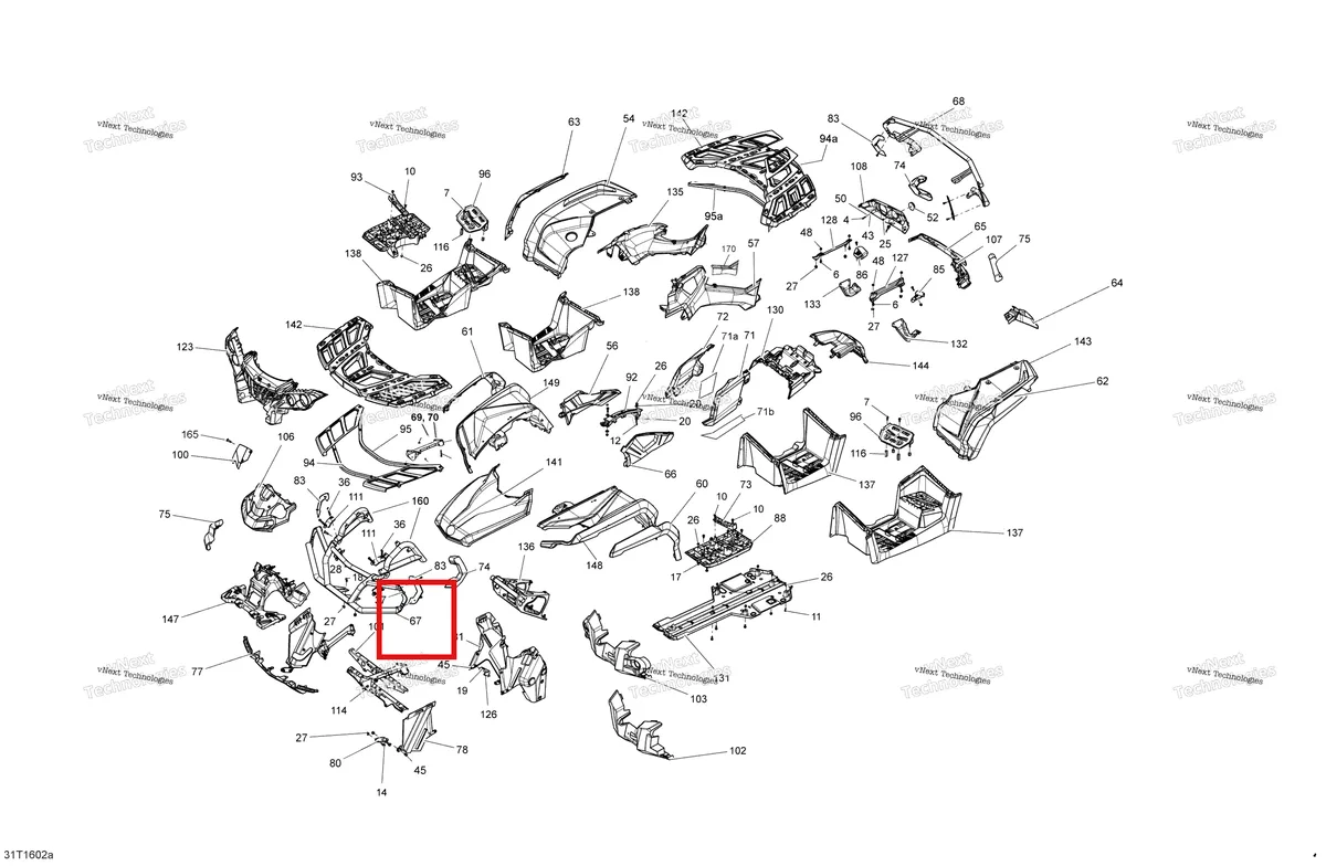 Деталь 705009889 на схеме узла 2016 Can-Am Outlander - 1000R EFI - XMR Package Body And Accessories - All Models