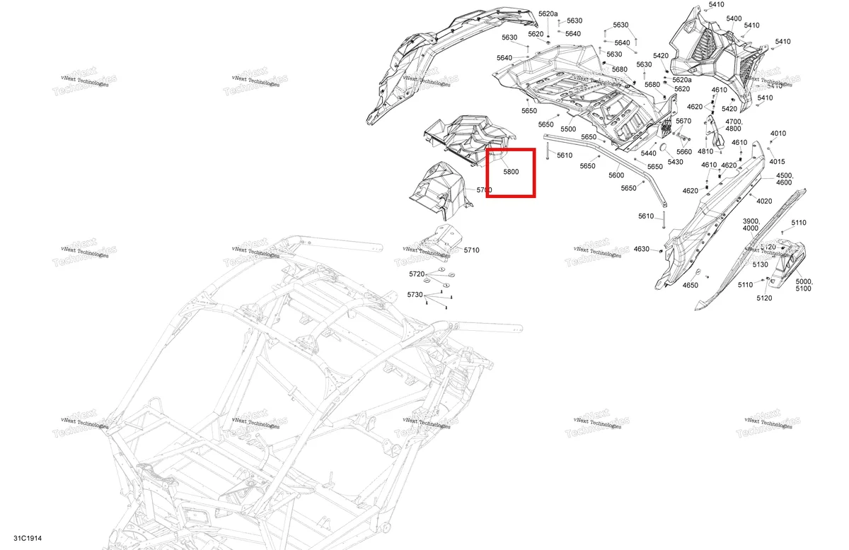 Деталь 705010286 на схеме узла 2019 Can-Am Maverick Turbo Body - Rear Section - Carbon Black
