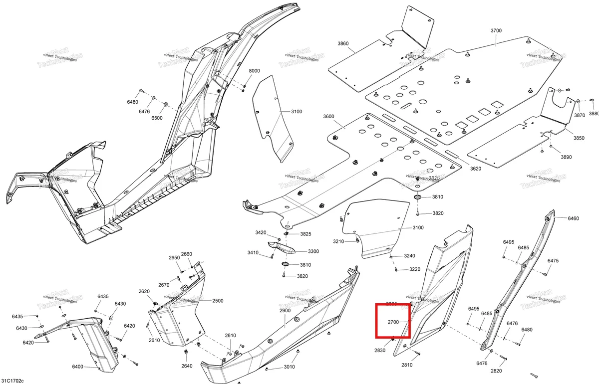 Деталь 705010323 на схеме узла 2017 Can-Am Maverick Body And Accessories - Middle Section All Models
