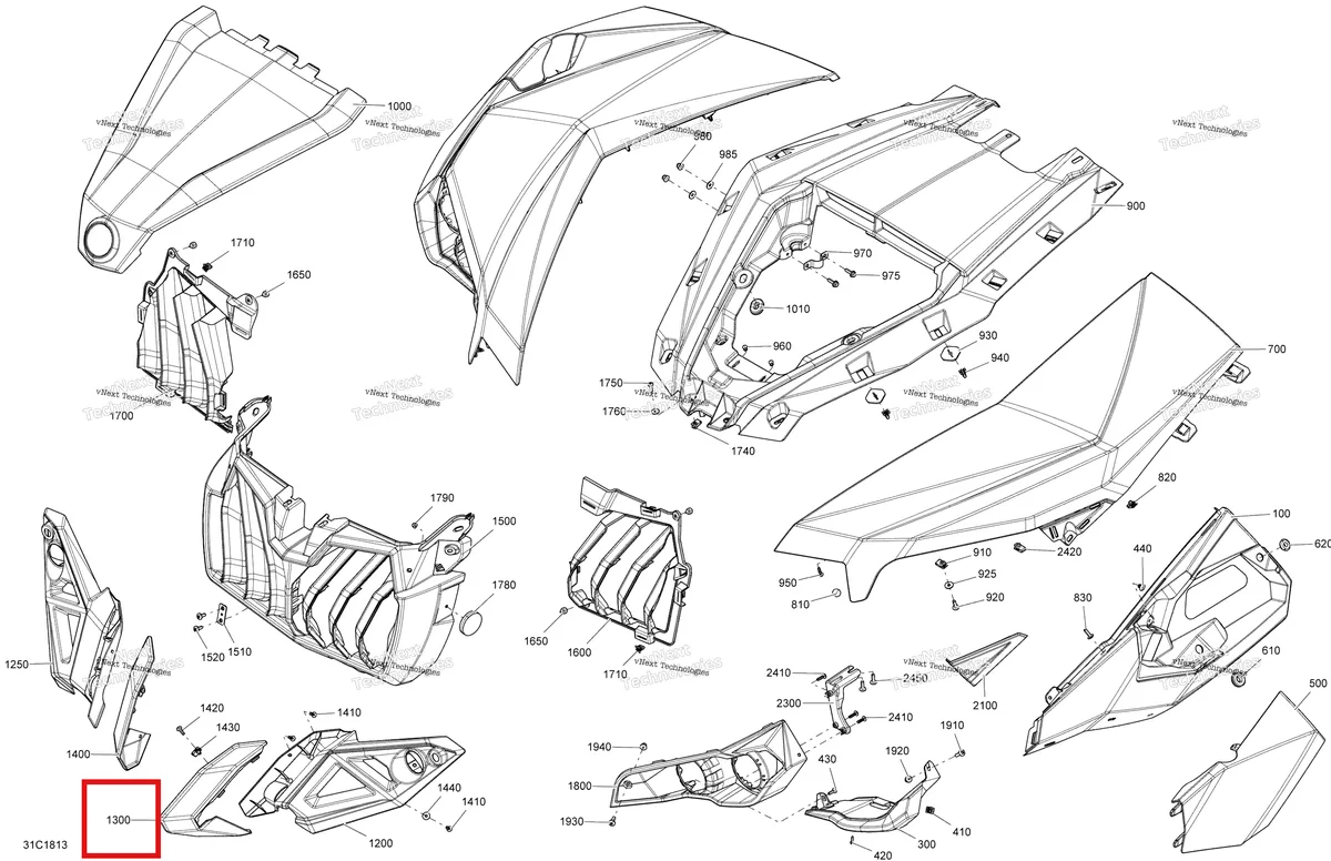 Деталь 705010791 на схеме узла 2018 Can-Am MAVERICK Body Front Part Maverick - Bright White Models