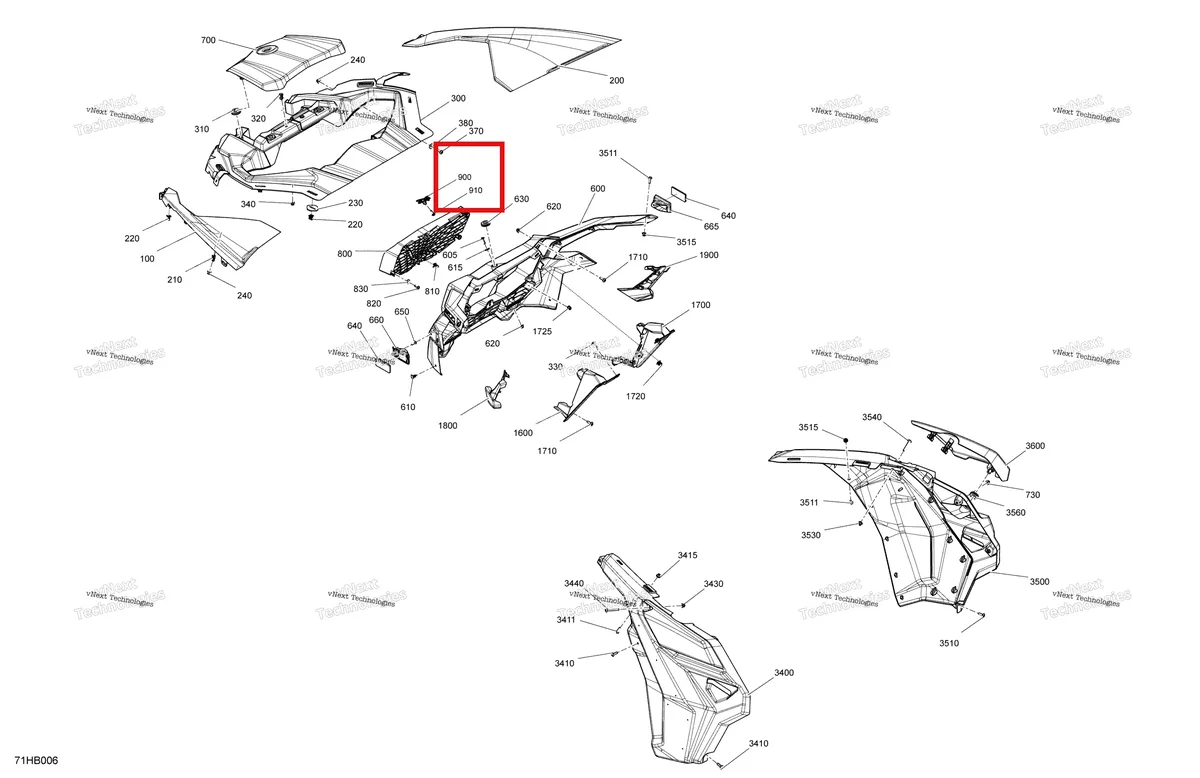 Деталь 705010885 на схеме узла 2022 Can-Am Maverick Turbo RR - XRC - CE Body - Front Section