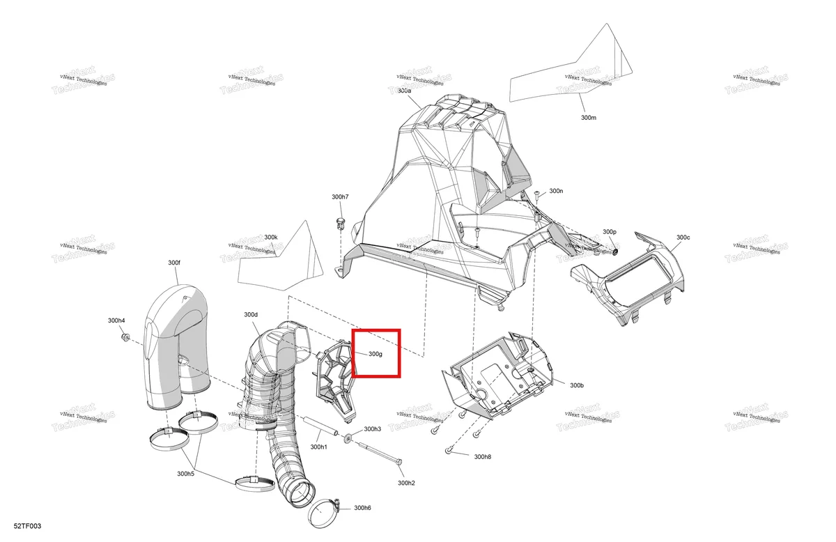 Деталь 705010922 на схеме узла 2026 Can-Am RENEGADE - 4X4 - XMR - 1000R EFI - 5UTA - Hyper Silver Body - Snorkel