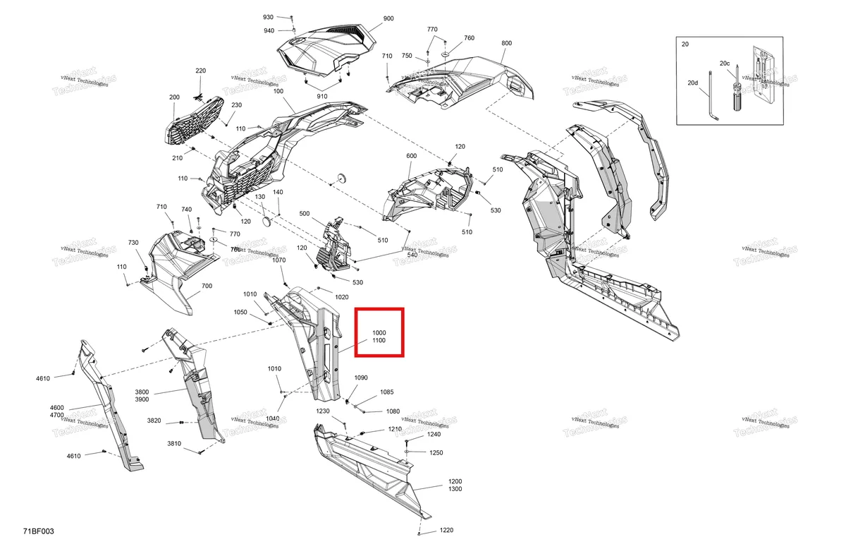 Деталь 705011323 на схеме узла 2026 Can-Am Maverick Sport - 1000R EFI - XMR - 6FTA - Hyper Silver - 64
