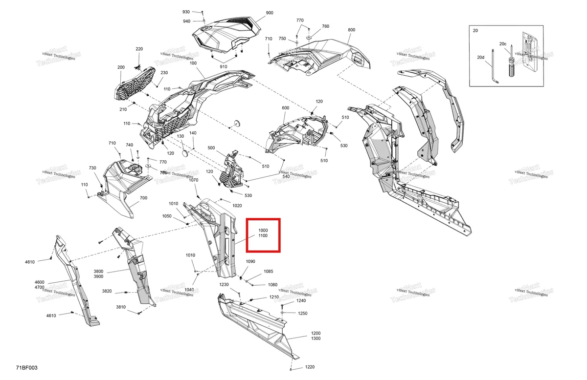 Деталь 705011324 на схеме узла 2026 Can-Am Maverick Sport - 1000R EFI - XMR - 6FTA - Hyper Silver - 64