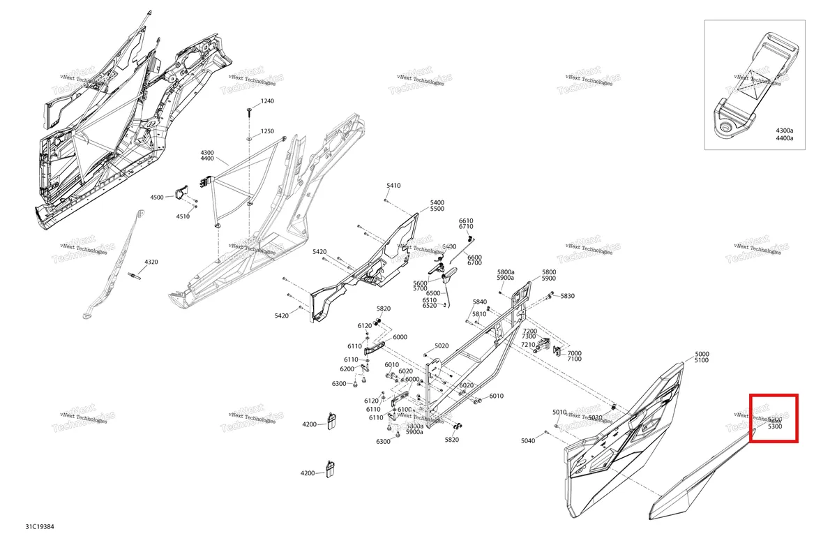 Деталь 705011481 на схеме узла 2019 Can-Am Maverick Trail 800 - BASE DPS Body Maverick Trail - 800 - Door Section