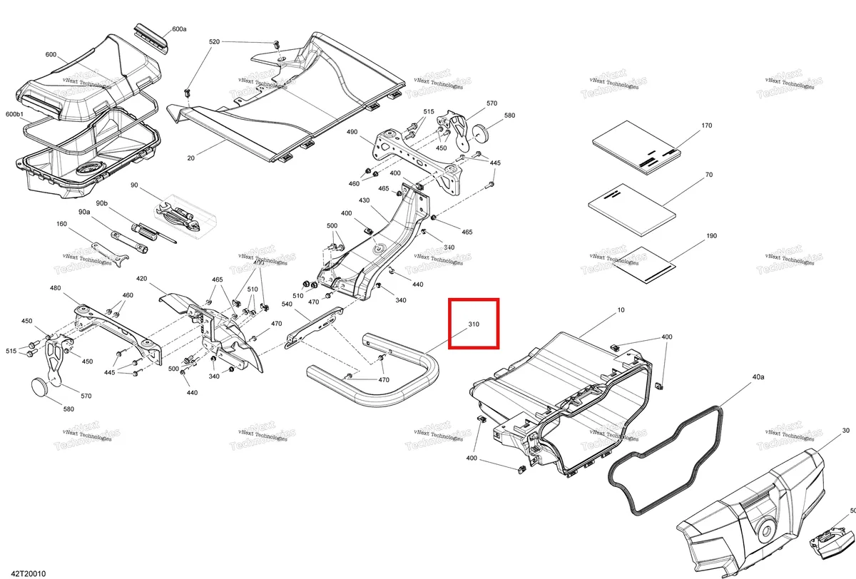 Деталь 705011614 на схеме узла 2020 Can-Am Outlander 1000R EFI - XMR Front Storage Compartment