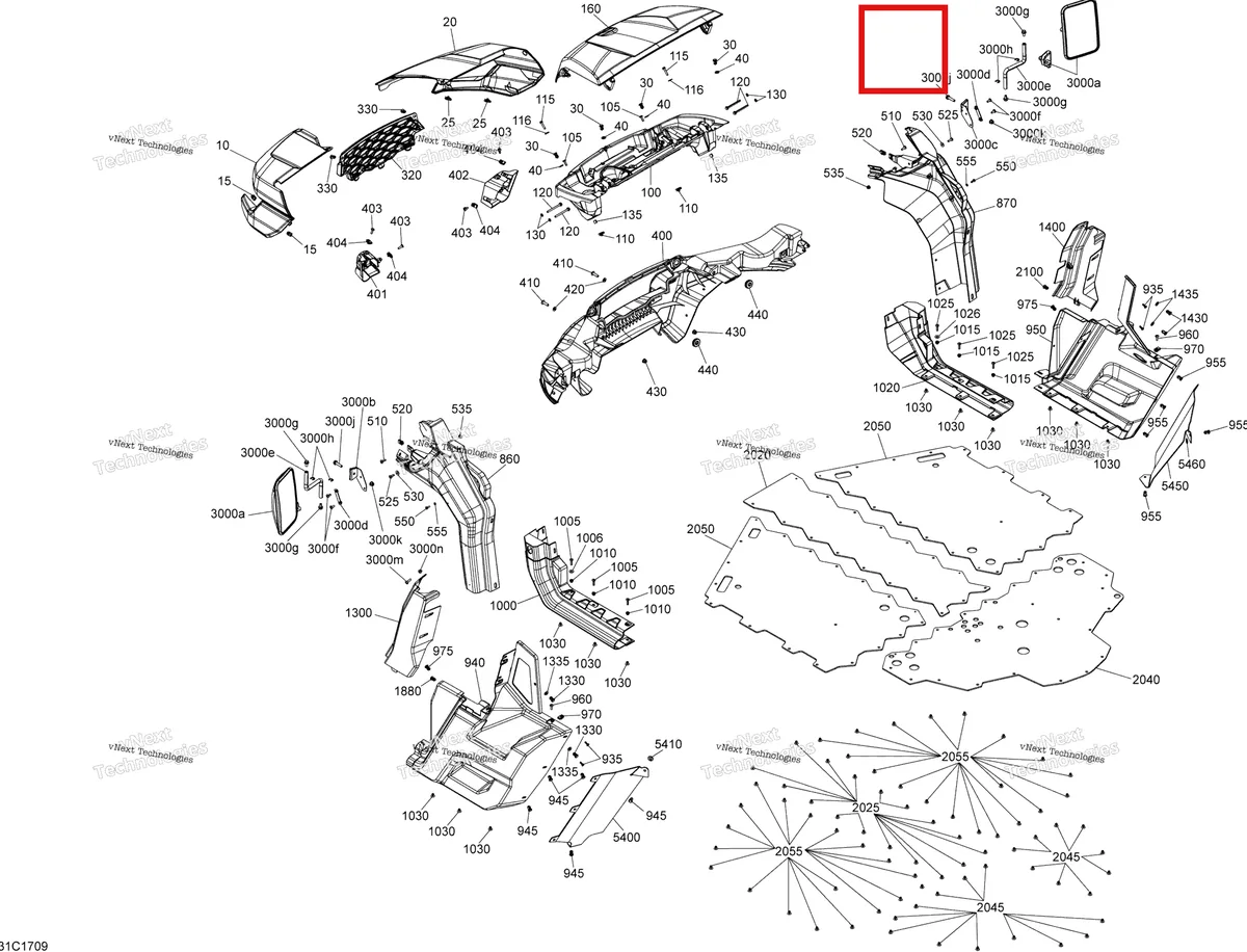 Деталь 705012025 на схеме узла 2017 Can-Am Defender T Body And Accessories - All Models