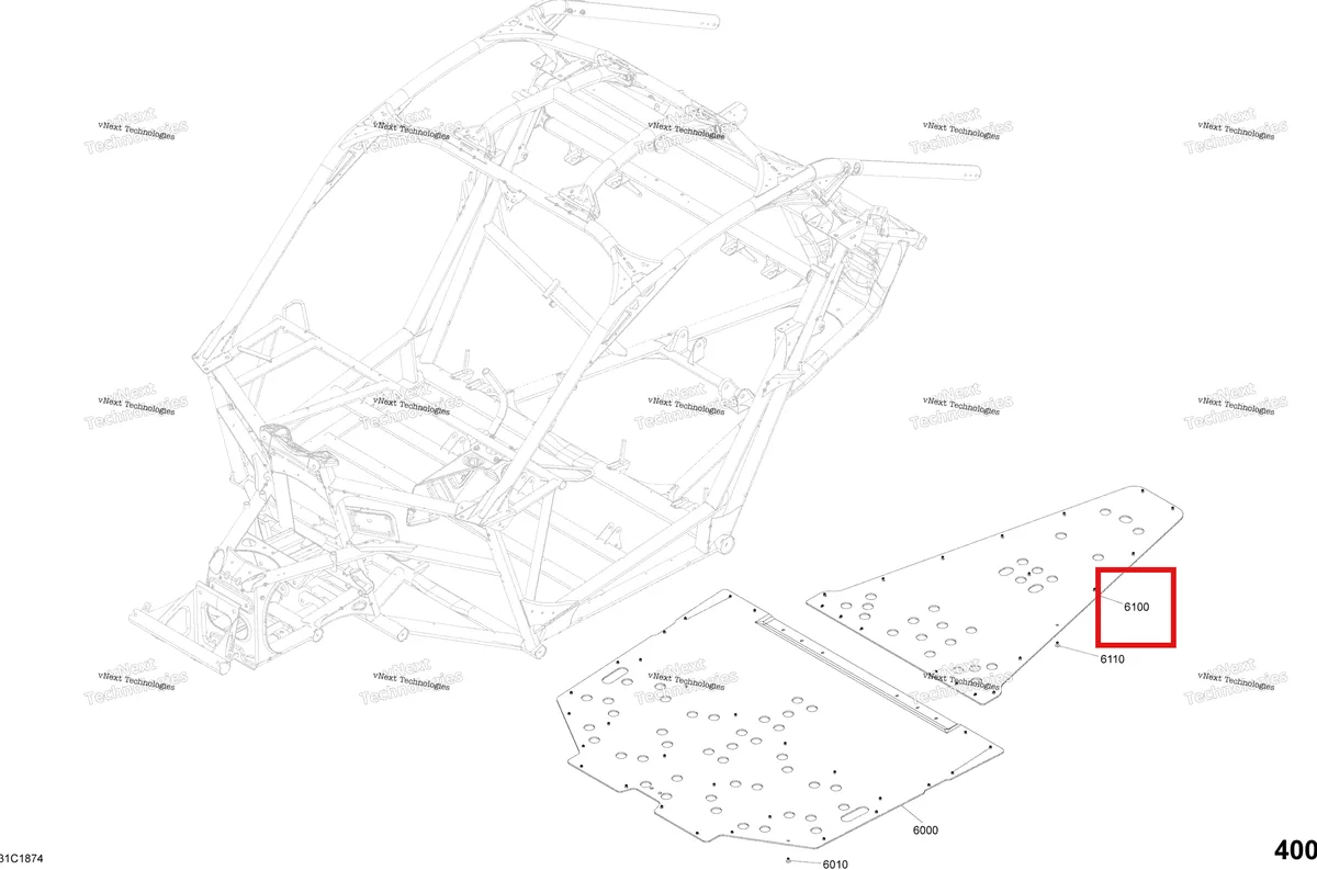 Деталь 705012363 на схеме узла 2018 Can-Am MAVERICK X3 TURBO R - STD XDS DPS XRS DPS Body Parts - Liquid Gold - Package Xrs Dps - Floor Section