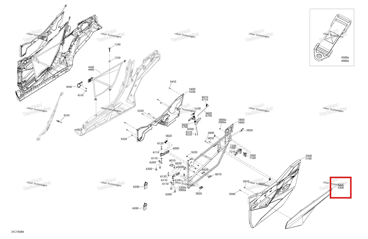 Деталь 705012420 на схеме узла 2019 Can-Am Maverick Trail 800 - BASE DPS Body Maverick Trail - 800 - Door Section