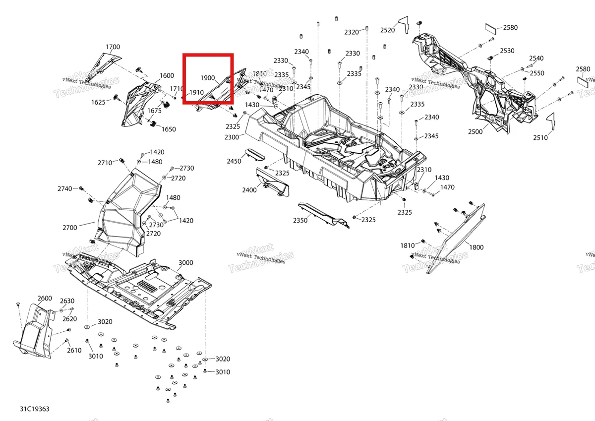 Деталь 705012430 на схеме узла 2019 Can-Am Maverick Sport 1000R - DPS Body - 1000R - Rear Section