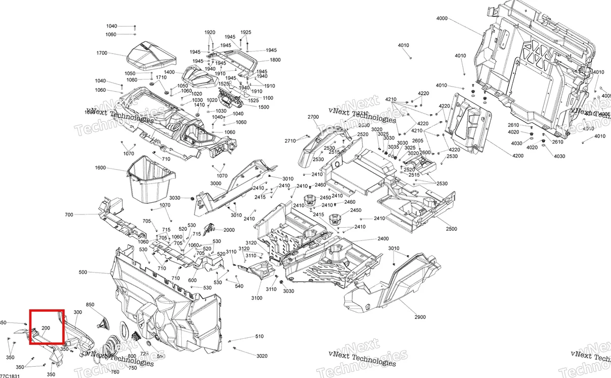 Деталь 705012497 на схеме узла 2018 Can-Am Maverick Trail 800R EFI Cab Interior Maverick Trail