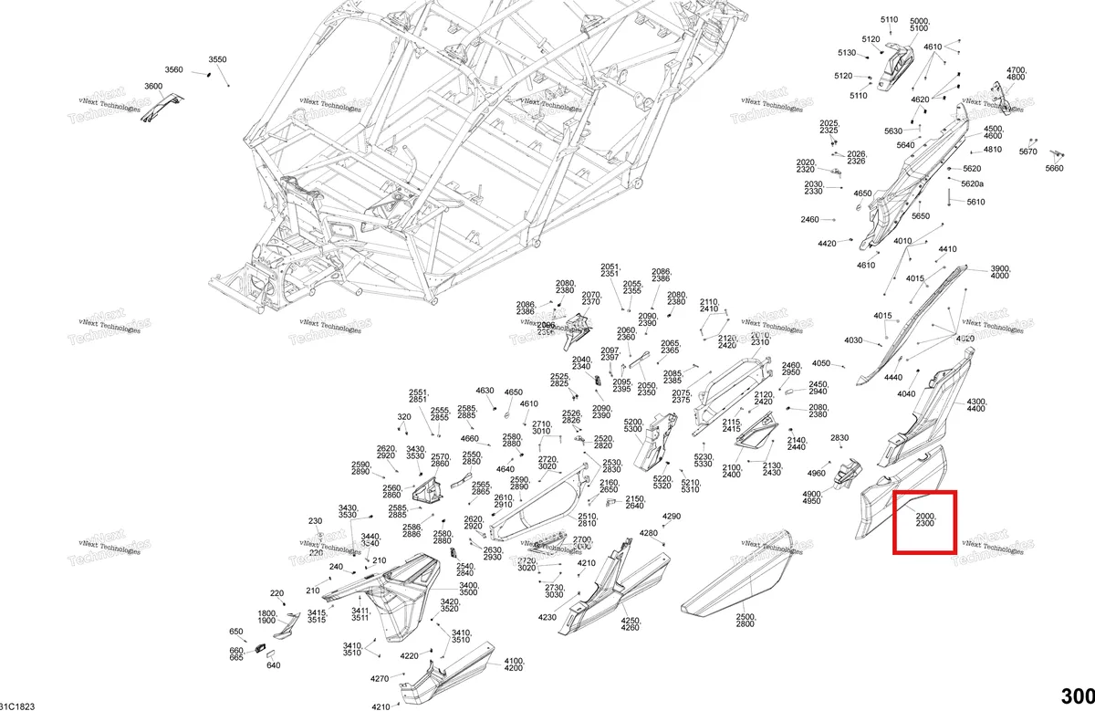 Деталь 705012588 на схеме узла 2018 Can-Am MAVERICK X3 MAX TURBO R - STD XDS DPS XRS DPS Body Parts - Platinum Silver - Package Xrs Xds Dps - Side Section