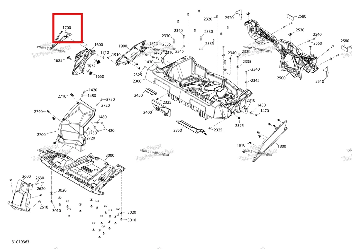 Деталь 705012624 на схеме узла 2019 Can-Am Maverick Sport 1000R - DPS Body - 1000R - Rear Section