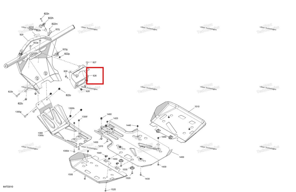 Деталь 705012722 на схеме узла 2024 Can-Am Outlander 1000R EFI 4X4 - 4MRA - X XC Package - Chalk Body - Skid Plate And Bumper