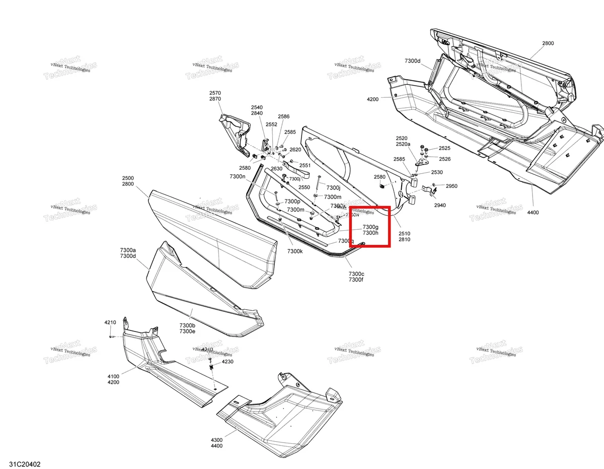 Деталь 705012750 на схеме узла 2020 Can-Am Maverick Turbo RR - XMR Body - Door Section - Xmr - Manta Green