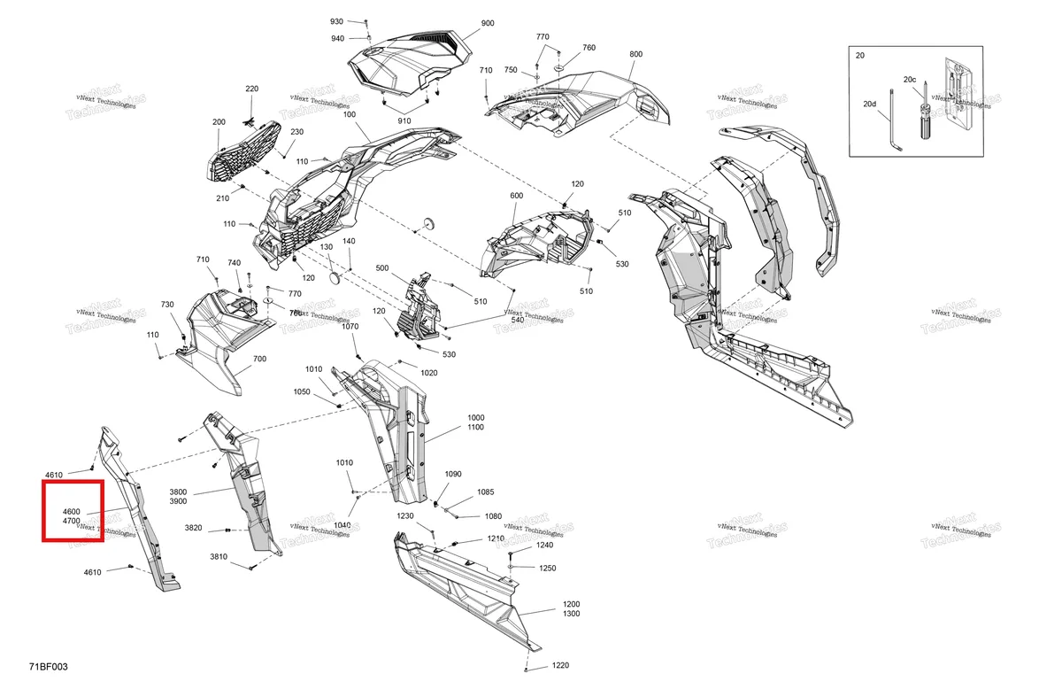 Деталь 705012762 на схеме узла 2026 Can-Am Maverick Sport - 1000R EFI - XMR - 6FTA - Hyper Silver - 64