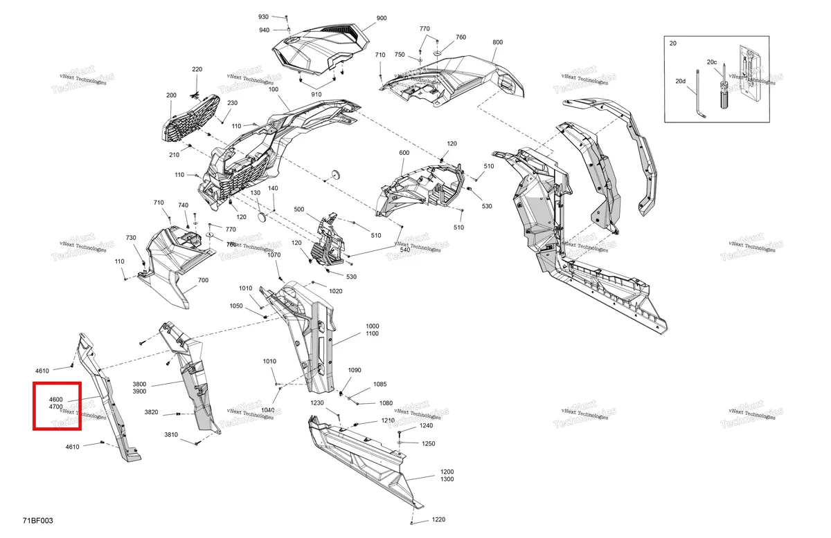 Деталь 705012763 на схеме узла 2026 Can-Am Maverick Sport - 1000R EFI - XMR - 6FTA - Hyper Silver - 64