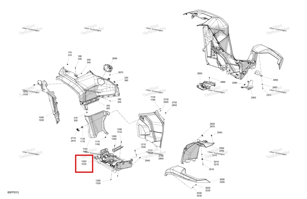 Деталь 705012790 (Правый подножка Can-Am Outlander 4x4 XT 1000R (2025) (705012790)) на схеме узла 2026 Can-Am OUTLANDER - 4X4 - XMR - 700 - 1STA - Dark Wildland Camo Body - Fender Kit