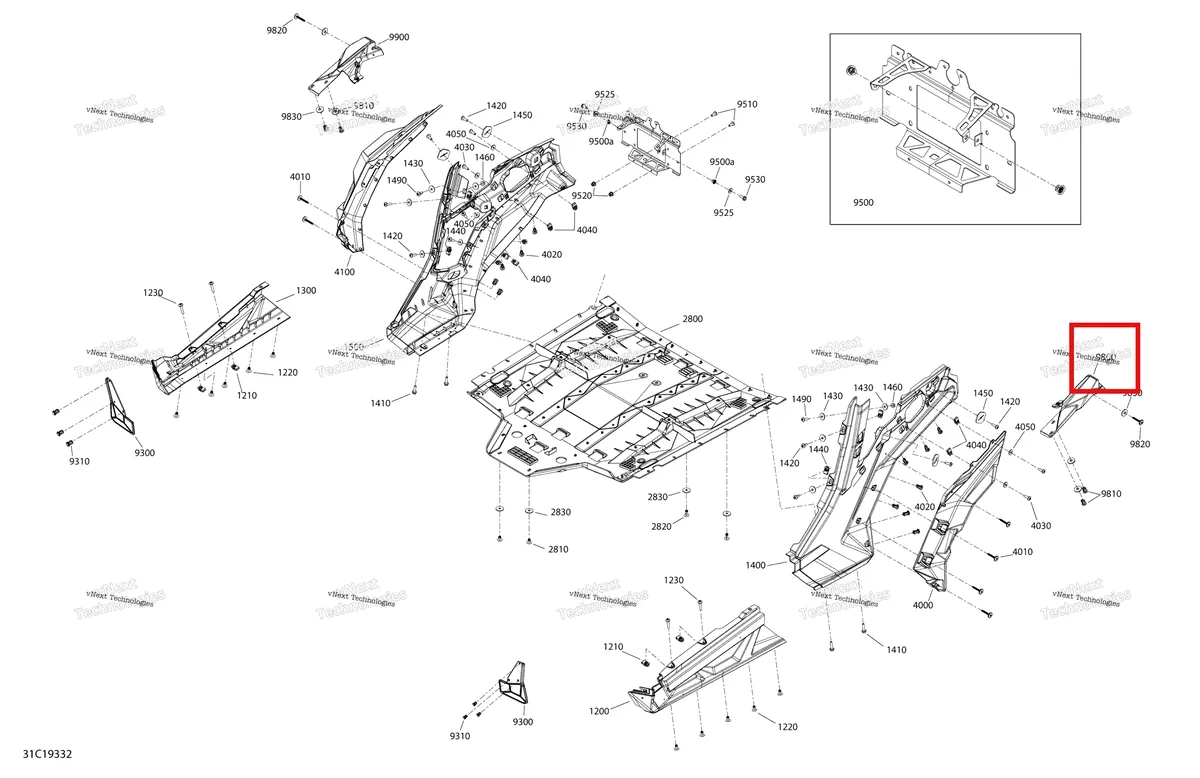 Деталь 705012799 на схеме узла 2019 Can-Am MAVERICK TRAIL 1000 - DPS - T2B SERIES Body Maverick Trail - 1000 - Red - Middle Section