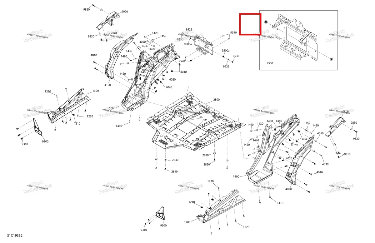 Деталь 705012800 на схеме узла 2019 Can-Am MAVERICK SPORT 1000R - DPS - T1B SERIES Body - 1000R - Red - Middle Section