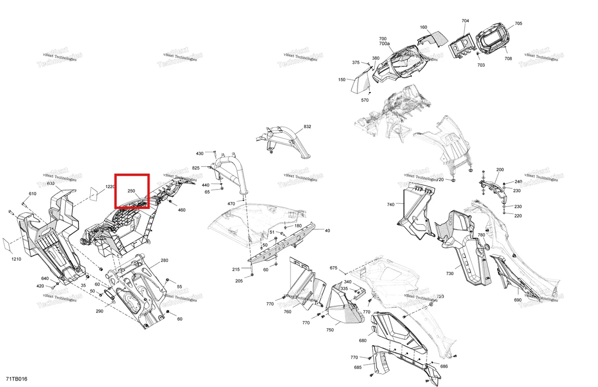 Деталь 705012822 на схеме узла 2022 Can-Am Outlander 650 EFI - XMR - CE Body - Front Section