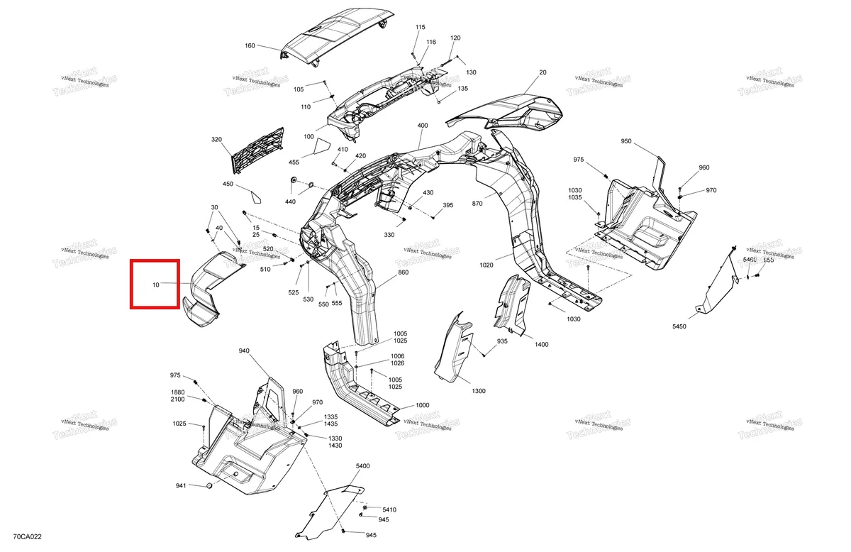 Деталь 705012828 на схеме узла 2021 Can-Am Defender HD10 - DPS XT Body - System