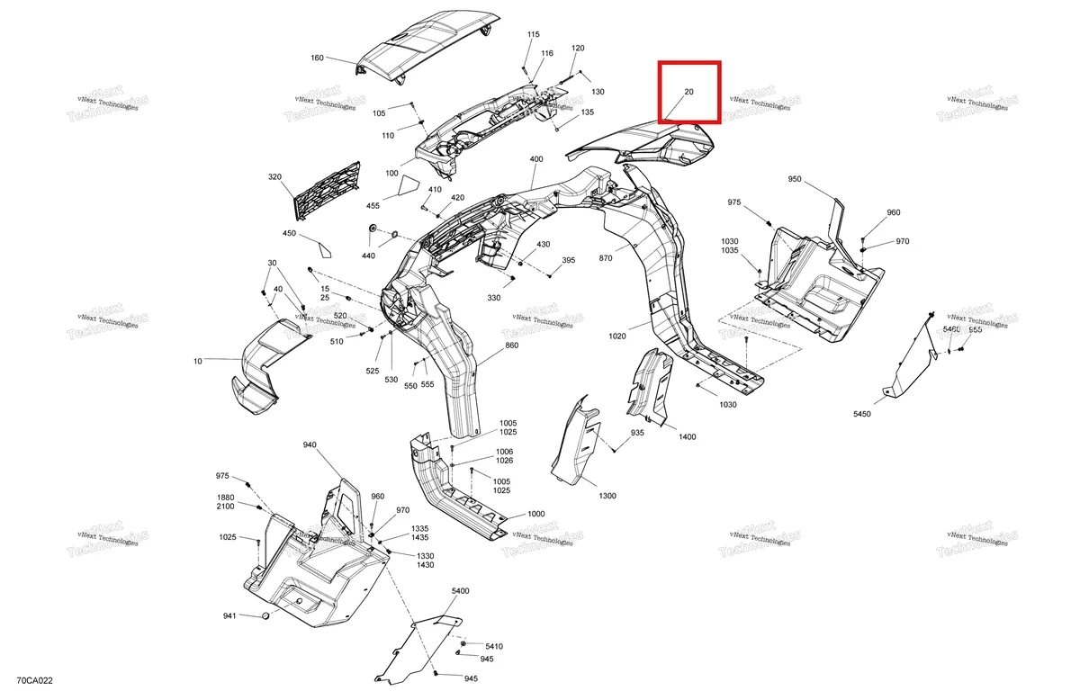 Деталь 705012829 на схеме узла 2021 Can-Am Defender HD10 - DPS XT Body - System