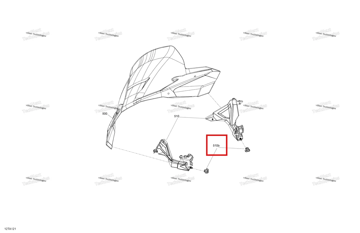 Деталь 705012844 на схеме узла 2021 Can-Am Outlander MAX 850 EFI - XT XTP North Edition Mechanic - Windshield - North Edition