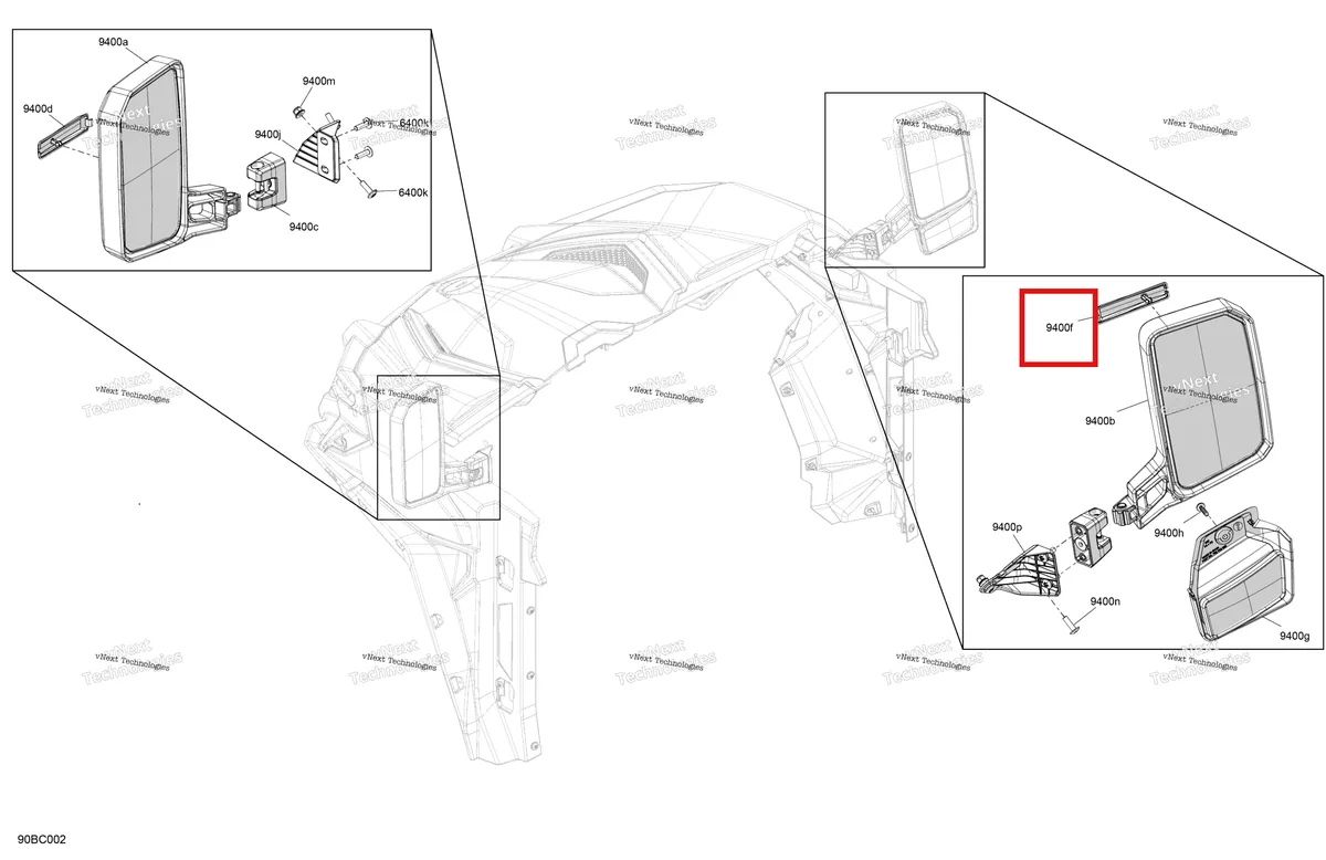 Деталь 705012861 на схеме узла 2023 Can-Am Maverick Sport 1000R - DPS - CE Miscellaneous - Mirrors