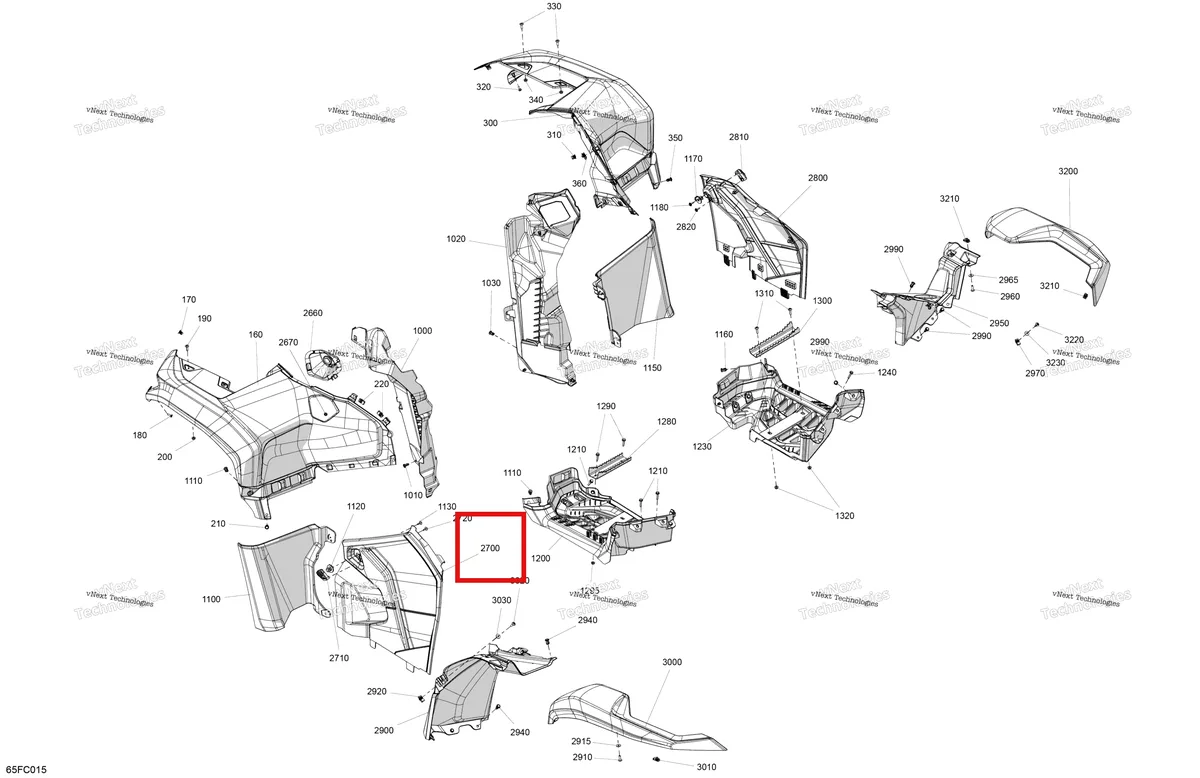 Деталь 705012912 на схеме узла 2023 Can-Am Outlander X mr 700 Body - Fender Kit