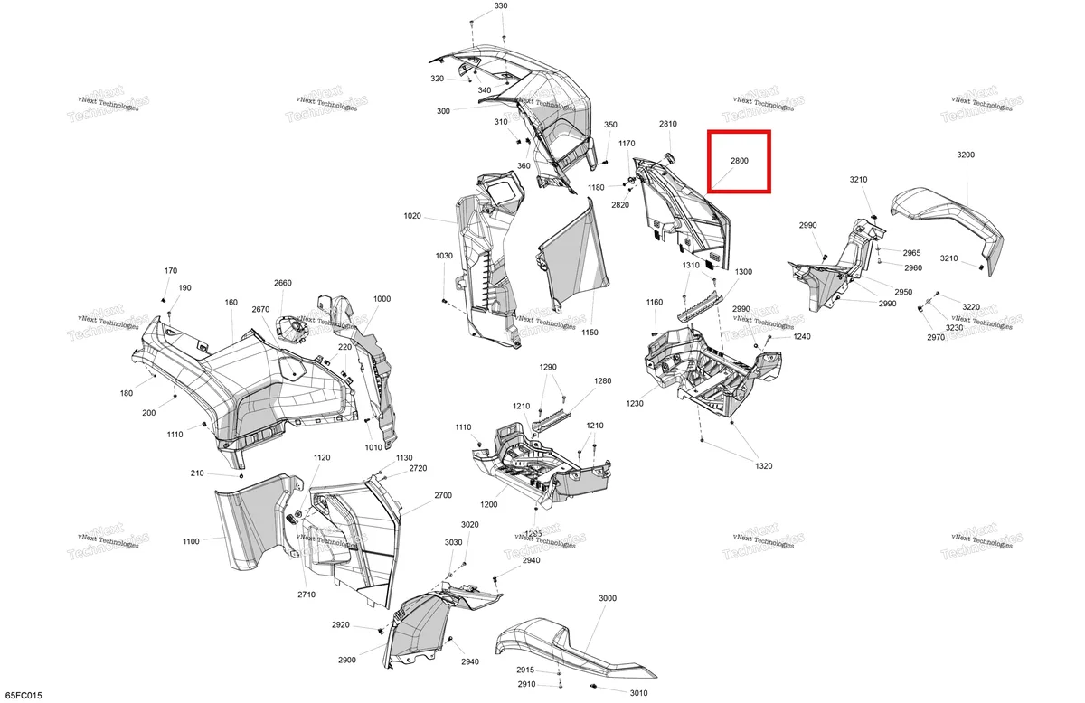 Деталь 705012913 на схеме узла 2023 Can-Am Outlander X mr 700 Body - Fender Kit