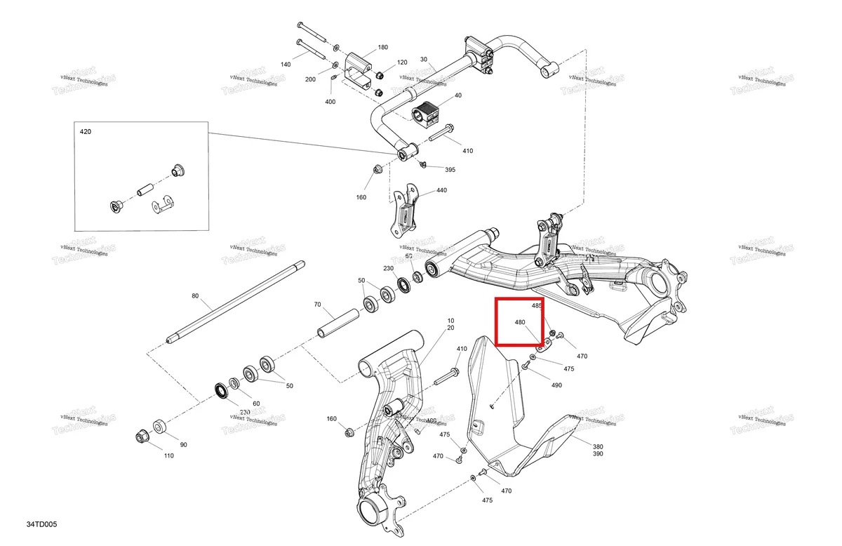 Деталь 705013284 на схеме узла 2024 Can-Am Outlander 850 EFI 4X4 - 4SRA - Hunting Edition - Wildland Camo Suspension - Rear Components