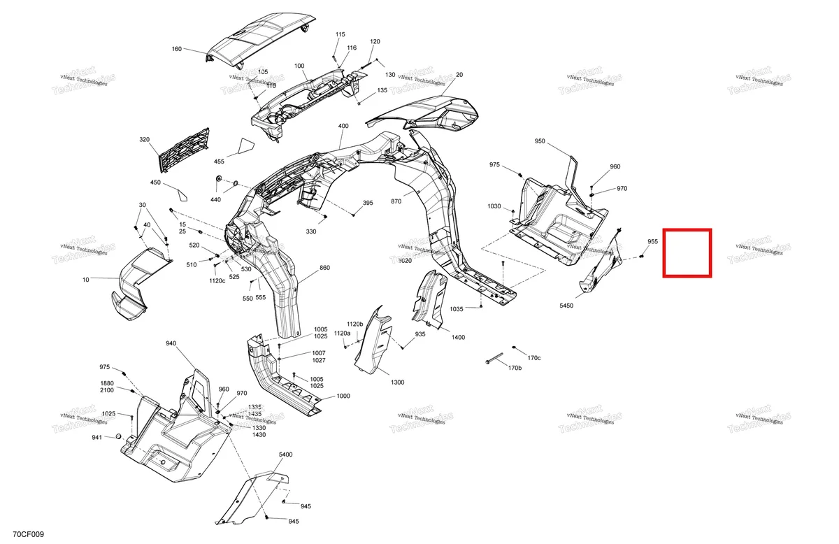 Деталь 705013591 на схеме узла 2026 Can-Am Defender - HD7 - BASE - 6XTC - Compass Green - 62