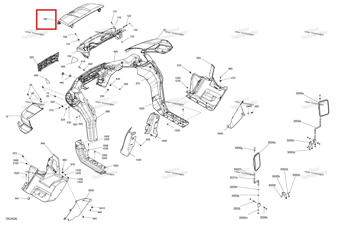 Деталь 705014055 на схеме узла 2021 Can-Am Traxter HD10 - XT - CE Body - System