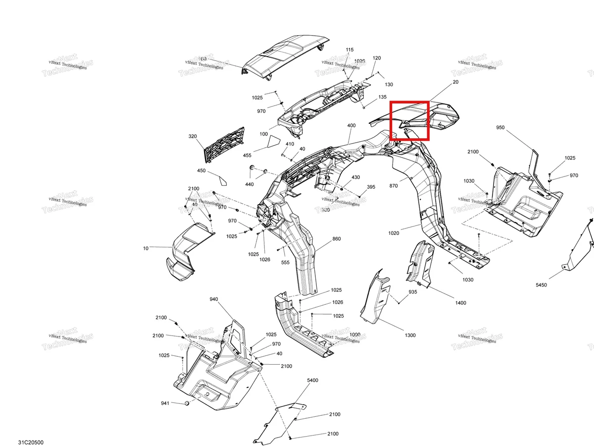 Деталь 705014062 на схеме узла 2020 Can-Am Defender HD10 - Except XMR Body - Xtp