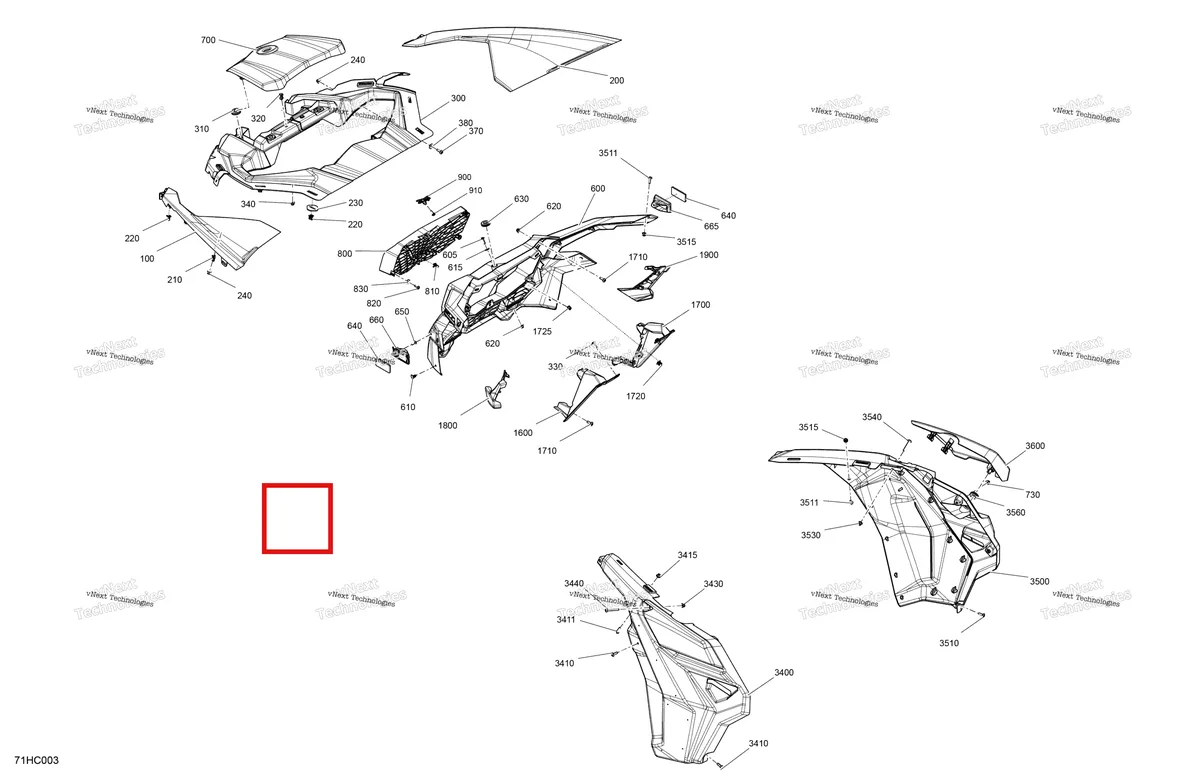 Деталь 705014304 на схеме узла 2023 Can-Am Maverick Turbo RR - XRC Body - Front Section