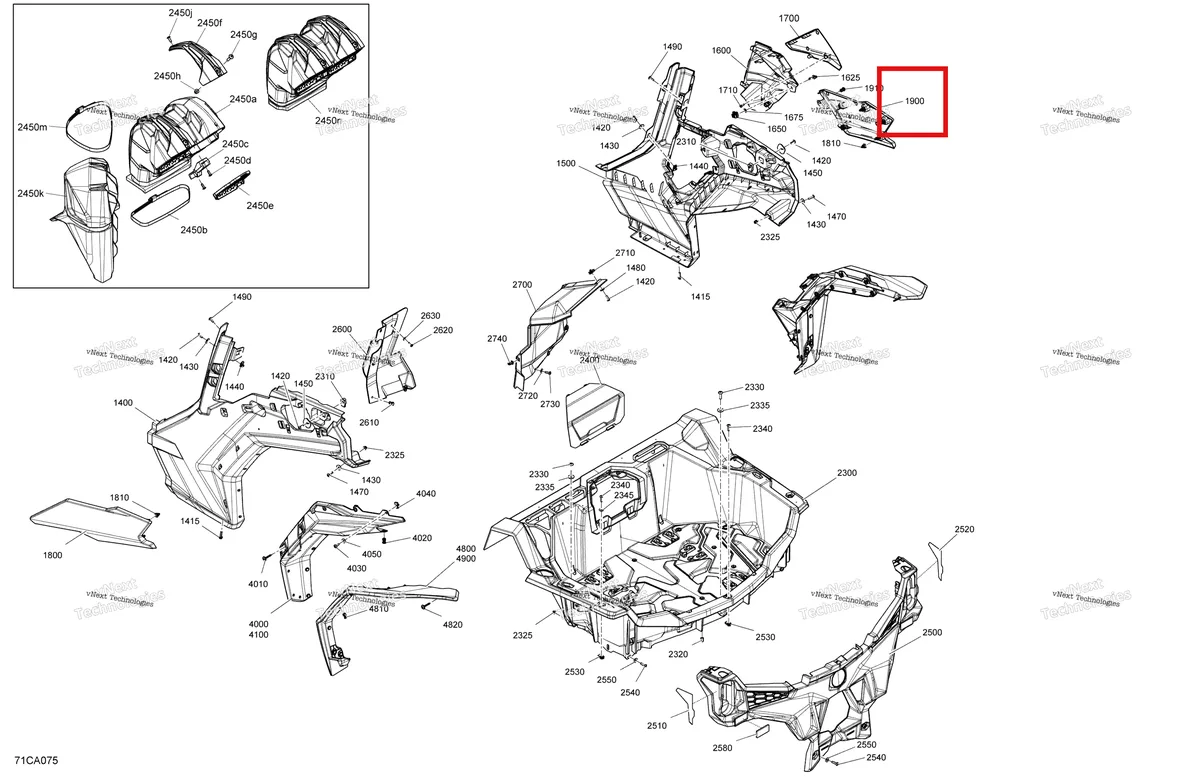 Деталь 705014325 на схеме узла 2021 Can-Am Maverick Sport 1000R - XMR Body - Rear Section