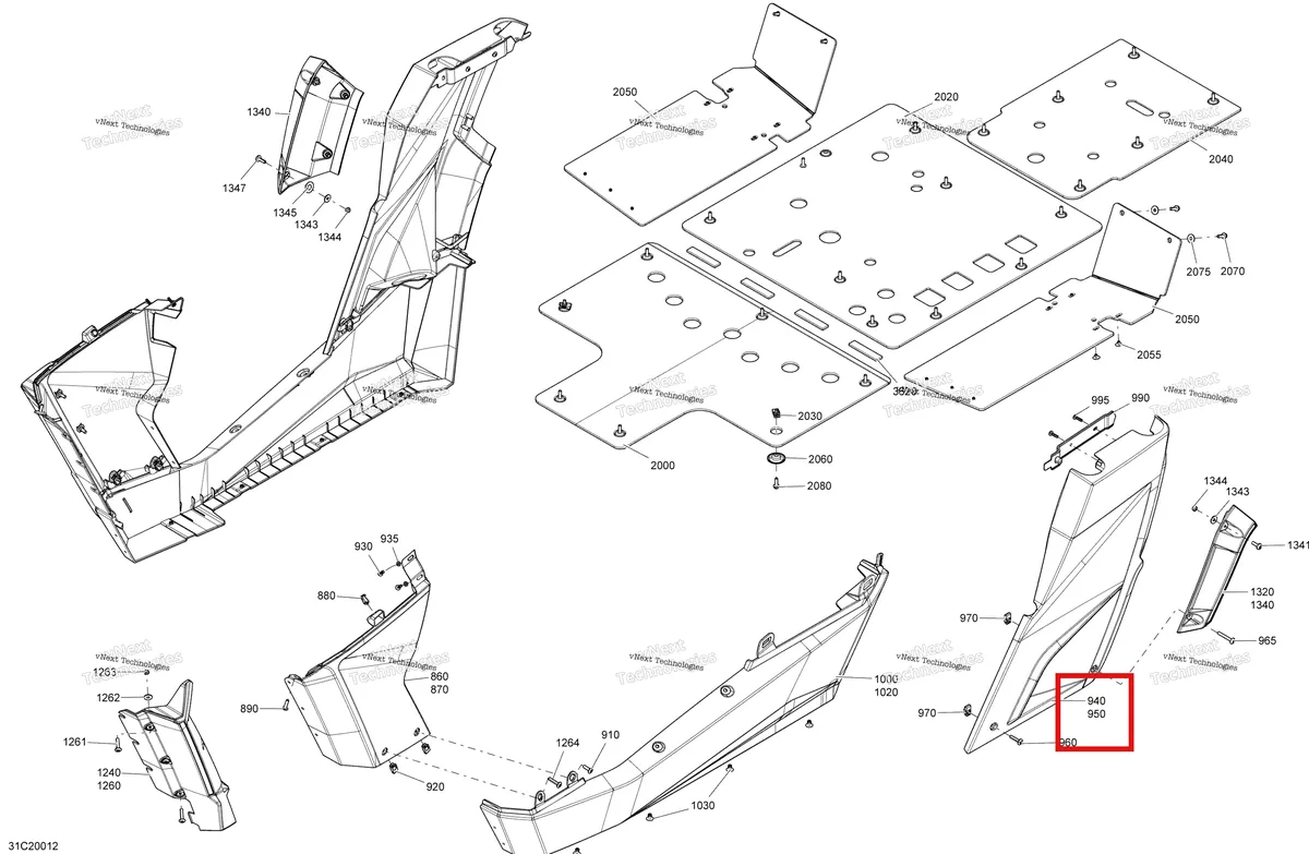 Деталь 705014511 на схеме узла 2020 Can-Am Commander 1000R EFI Body - Mid Section - Asphalt Grey