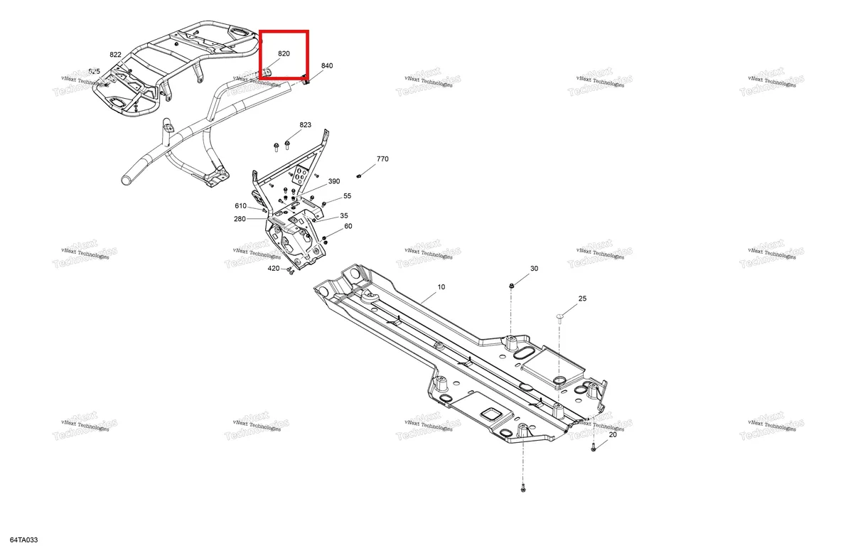 Деталь 705014607 на схеме узла 2021 Can-Am Outlander 570 EFI - XMR Body - Skid Plate