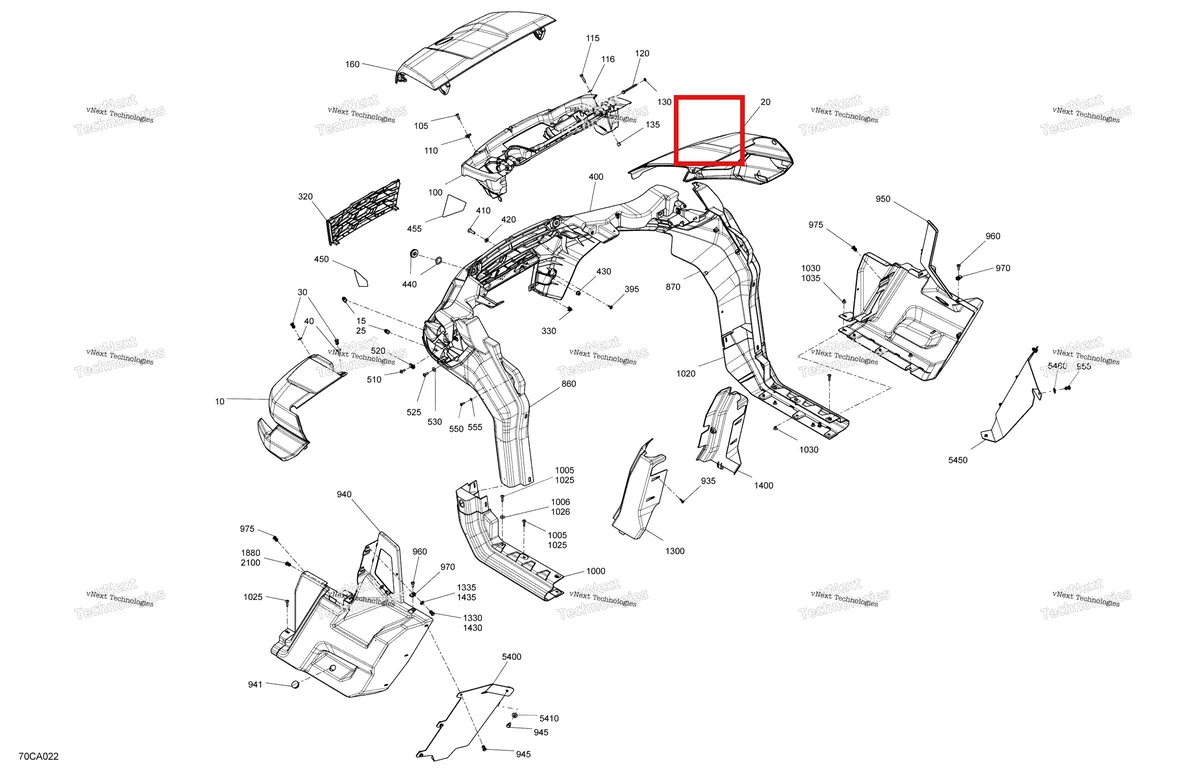 Деталь 705014718 на схеме узла 2021 Can-Am Defender HD8 - BASE DPS XT Body - System