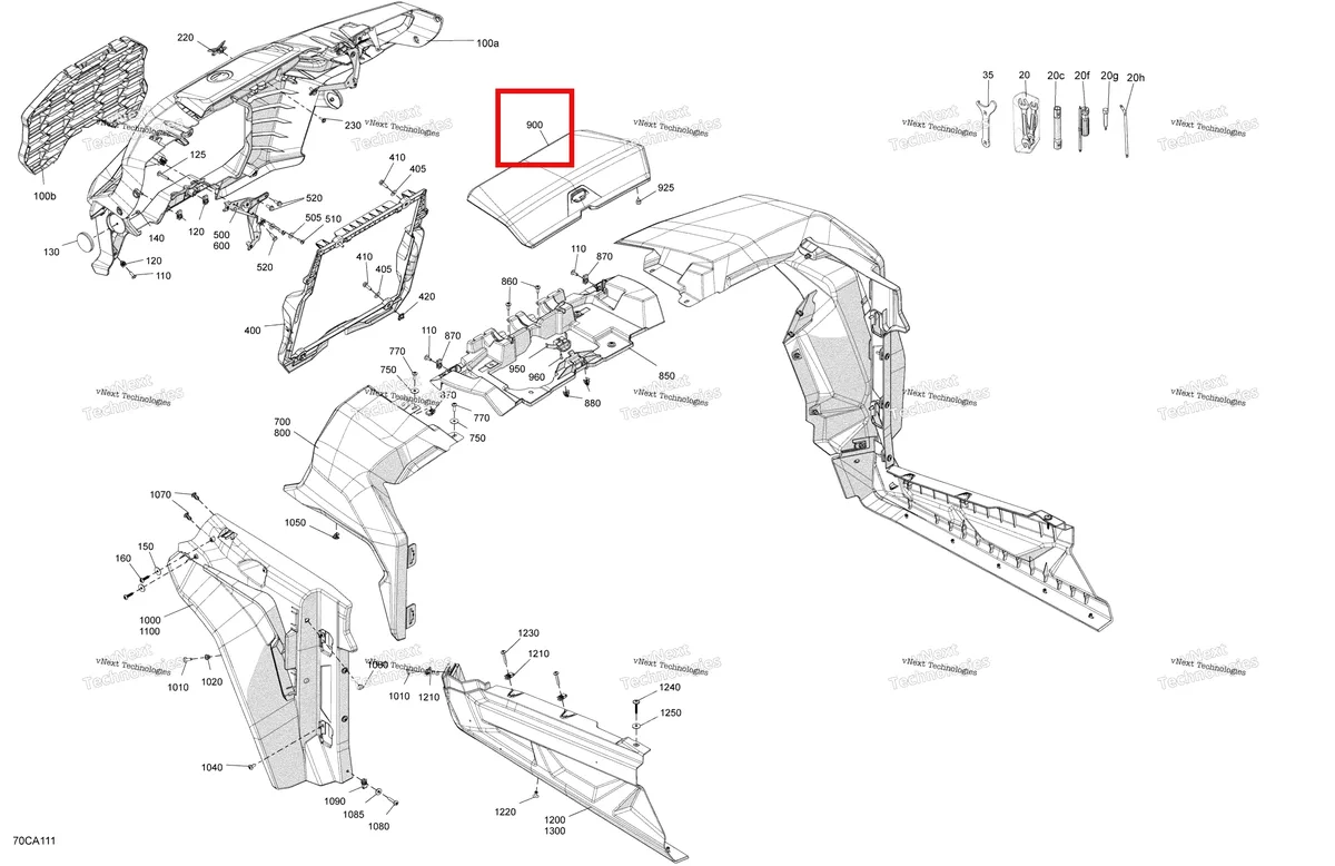 Деталь 705015062 на схеме узла 2021 Can-Am Commander 1000R EFI - DPS XT XTP Body - Front Section