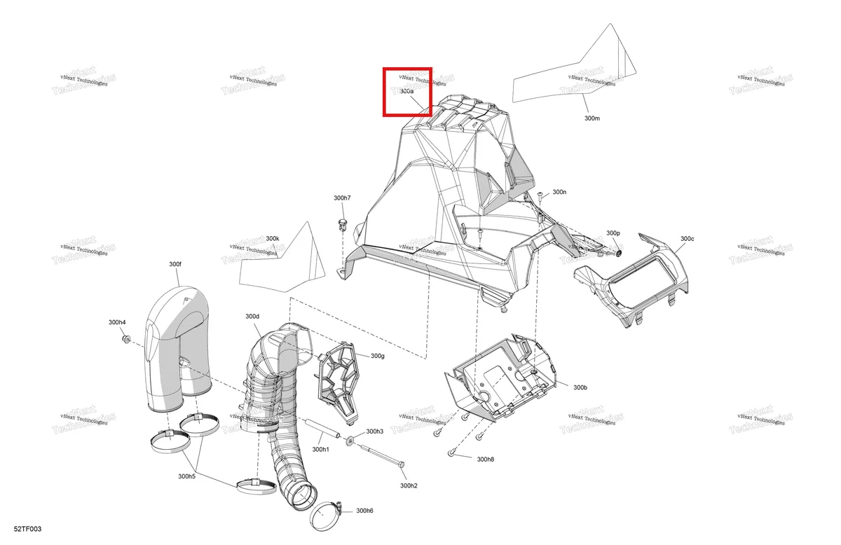 Деталь 705015170 на схеме узла 2026 Can-Am RENEGADE - 4X4 - XMR - 1000R EFI - 5UTA - Hyper Silver Body - Snorkel