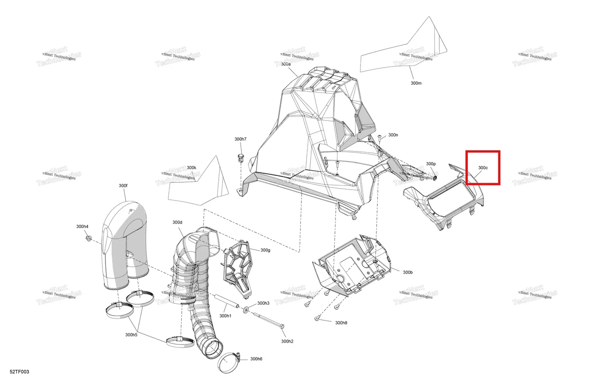Деталь 705015189 на схеме узла 2026 Can-Am RENEGADE - 4X4 - XMR - 1000R EFI - 5UTA - Hyper Silver Body - Snorkel