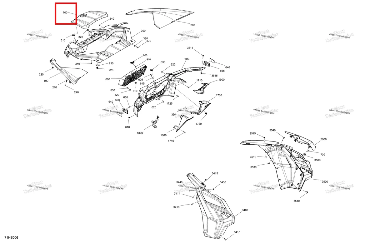 Деталь 705015328 на схеме узла 2022 Can-Am Maverick Turbo RR - XRC - CE Body - Front Section