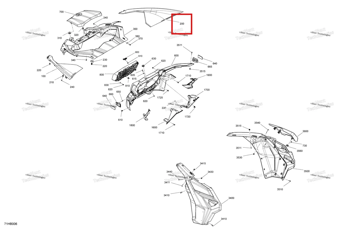 Деталь 705015330 на схеме узла 2022 Can-Am Maverick Turbo RR - XRC - CE Body - Front Section